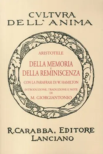 Consegna Rapida Della memoria e della reminiscenza (rist. anast. 1938). Ediz. in facsimile