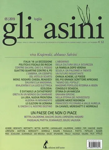 Professionale Gli asini. Rivista di educazione e intervento sociale (2019). Vol. 65 Viva Krajewski, abbasso Salvini