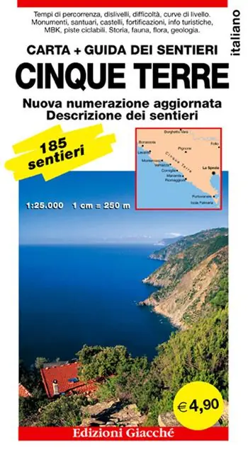 Cinque Terre. Carta. Guida dei sentieri. 185 sentieri, scala 1 25.000 Offerta