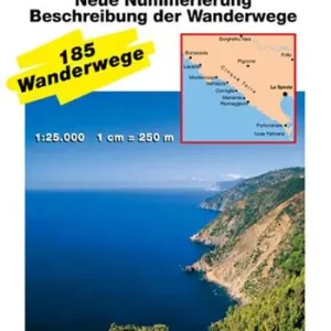Cinque terre. Plan. Wanderweg-Führer. 185 Wanderwege, Maßtab 1 25.000 Offerta Limitata