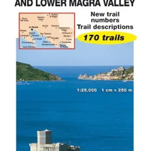 Spedito Oggi Gulf of La Spezia and Lower Magra Valley. Map. Guide to trails. 170 trails. Scale 1 25.000