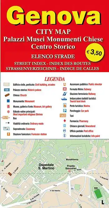 Offerta Speciale Genova. City map. Palazzi, musei, monumenti, chiese. Centro storico