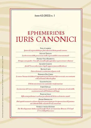 Ephemerides Iuris canonici (2022). Vol. 1 Ordina Subito