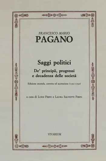 Consegna Rapida Saggi politici. De‘ principii, progressi e decadenza delle società (1791-1792). Ediz. critica
