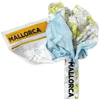 Crumpled city map. Mallorca Sconto