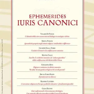 Novità Ephemerides Iuris canonici (2014). Vol. 1