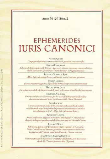 Ephemerides Iuris canonici (2016). Vol. 2 Soddisfatti O Rimborsati