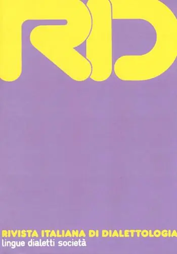 Vendita Finale RID. Rivista italiana di dialettologia. Vol. 39